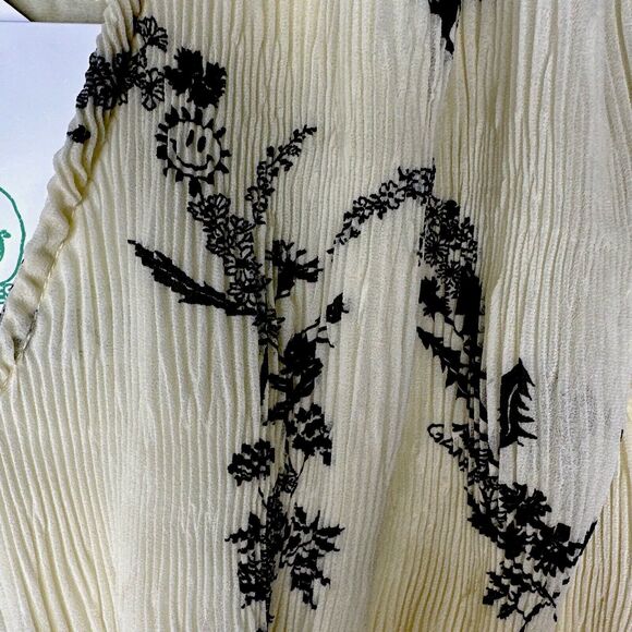 Ganni NWT Women Sz 40 US 8 Yellow Black Milkmaid Dress Floral Coquette Party - Picture 7 of 16